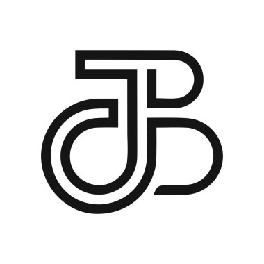 Başlangıç harfi bj logosu veya jb logo vektör tasarım şablonu