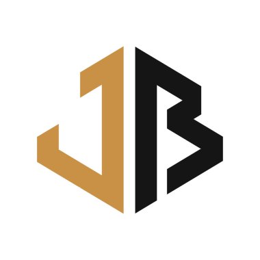Başlangıç harfi bj logosu veya jb logo vektör tasarım şablonu