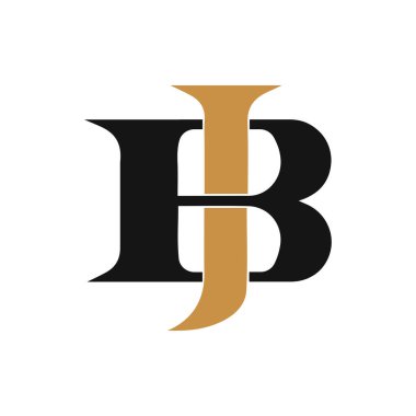 Başlangıç harfi bj logosu veya jb logo vektör tasarım şablonu