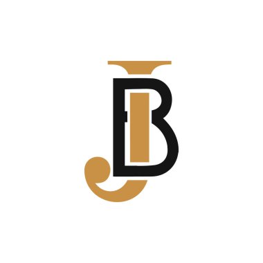 Başlangıç harfi bj logosu veya jb logo vektör tasarım şablonu