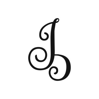 Başlangıç harfi bj logosu veya jb logo vektör tasarım şablonu