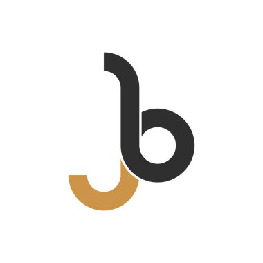 Başlangıç harfi bj logosu veya jb logo vektör tasarım şablonu