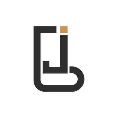 Başlangıç harfi bj logosu veya jb logo vektör tasarım şablonu