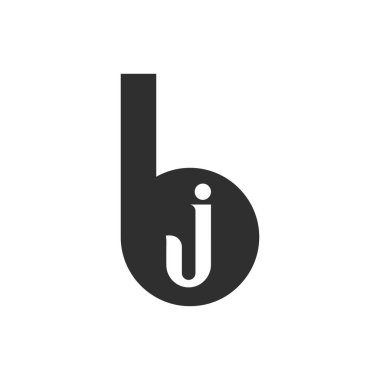 Başlangıç harfi bj logosu veya jb logo vektör tasarım şablonu