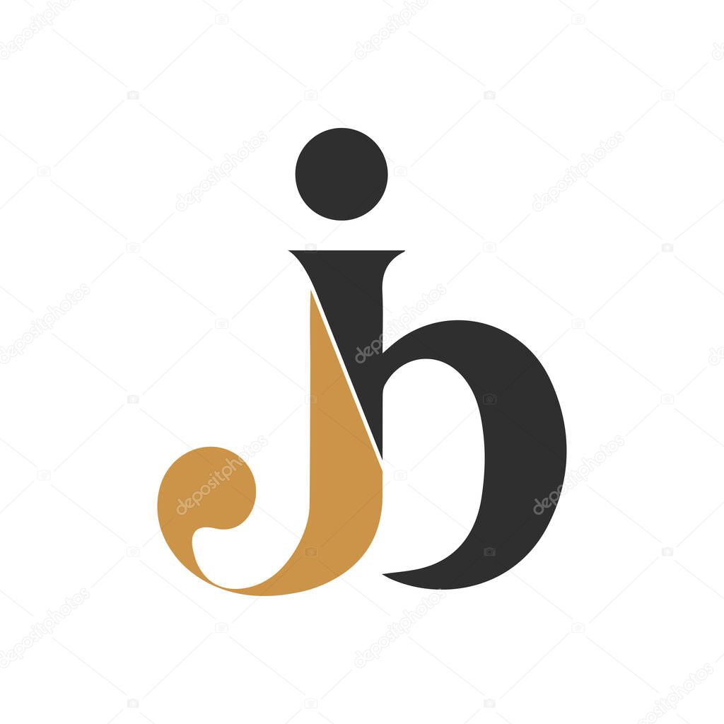 Initial letter bj logo or jb logo vector design template