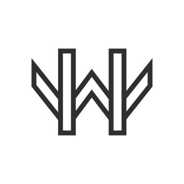 İlk harf wh logo veya hw logo vektör tasarım şablonu