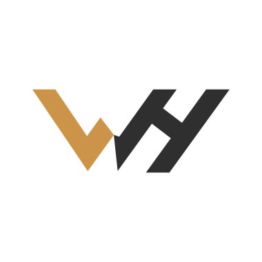 İlk harf wh logo veya hw logo vektör tasarım şablonu