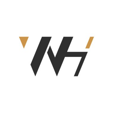 İlk harf wh logo veya hw logo vektör tasarım şablonu