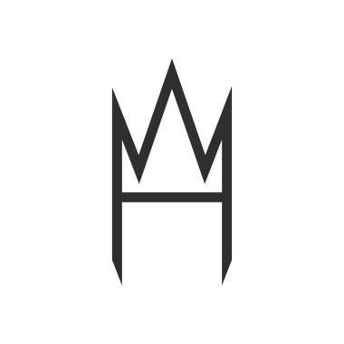 İlk harf wh logo veya hw logo vektör tasarım şablonu