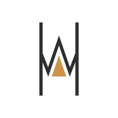 İlk harf wh logo veya hw logo vektör tasarım şablonu