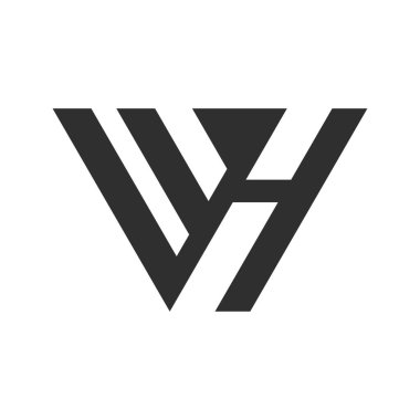İlk harf wh logo veya hw logo vektör tasarım şablonu