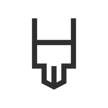 İlk harf wh logo veya hw logo vektör tasarım şablonu