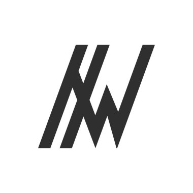 İlk harf wh logo veya hw logo vektör tasarım şablonu