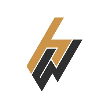 İlk harf wh logo veya hw logo vektör tasarım şablonu