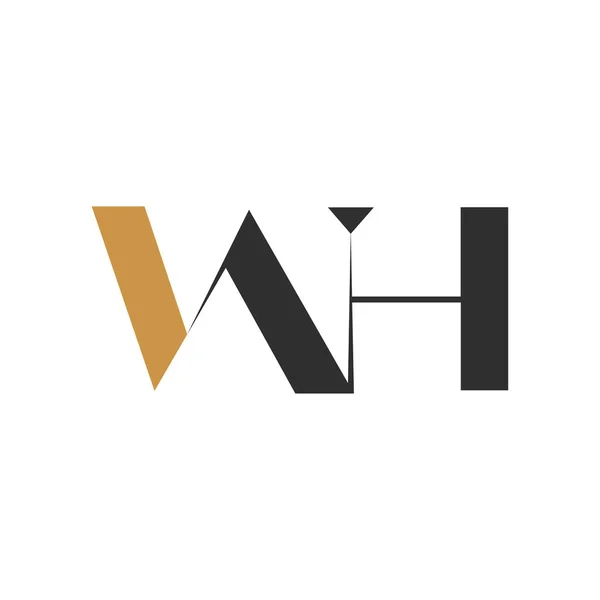 初始字母Wh标志或Hw标志向量设计模板 — 图库矢量图片