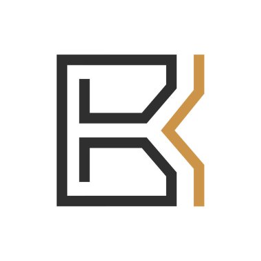 İlk harf bk logosu veya kb logo vektör tasarım şablonu