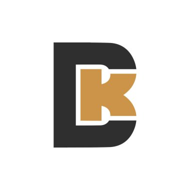 İlk harf bk logosu veya kb logo vektör tasarım şablonu