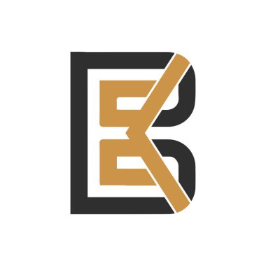 İlk harf bk logosu veya kb logo vektör tasarım şablonu