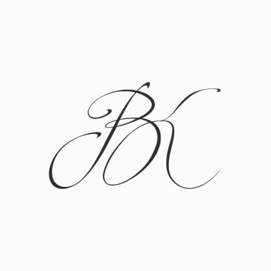 İlk harf bk logosu veya kb logo vektör tasarım şablonu