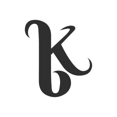 İlk harf bk logosu veya kb logo vektör tasarım şablonu