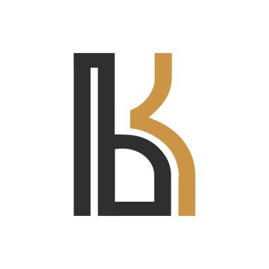İlk harf bk logosu veya kb logo vektör tasarım şablonu