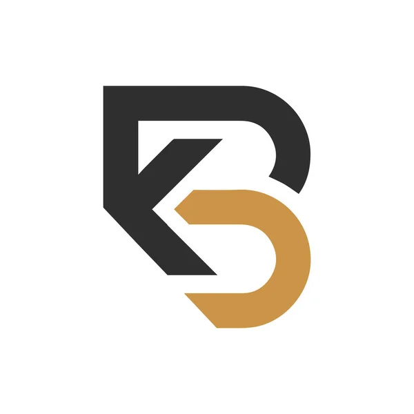 初期文字BkロゴまたはKbロゴベクトルデザインテンプレート — ストックベクタ