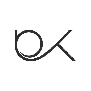 Initial letter bk logo or kb logo vector design template clipart