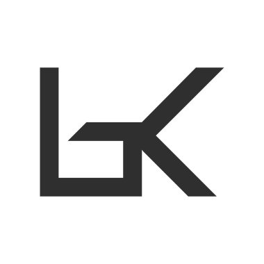 İlk harf bk logosu veya kb logo vektör tasarım şablonu