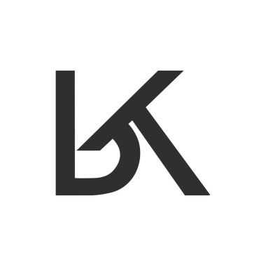 İlk harf bk logosu veya kb logo vektör tasarım şablonu