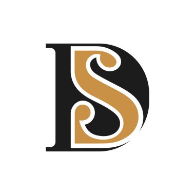 Yaratıcı soyut harf SD logo tasarımı. Bağlı harf ds logo tasarımı.