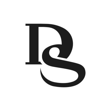 Yaratıcı soyut harf SD logo tasarımı. Bağlı harf ds logo tasarımı.