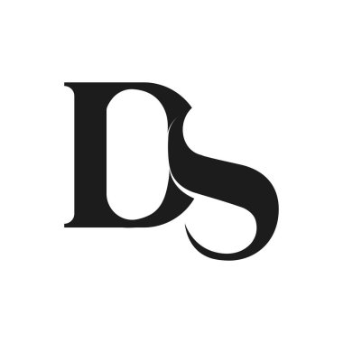 Yaratıcı soyut harf SD logo tasarımı. Bağlı harf ds logo tasarımı.