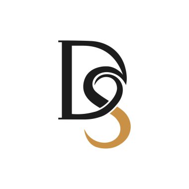 Yaratıcı soyut harf SD logo tasarımı. Bağlı harf ds logo tasarımı.