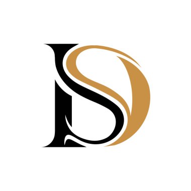 Yaratıcı soyut harf SD logo tasarımı. Bağlı harf ds logo tasarımı.