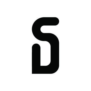 Yaratıcı soyut harf SD logo tasarımı. Bağlı harf ds logo tasarımı.