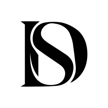 Yaratıcı soyut harf SD logo tasarımı. Bağlı harf ds logo tasarımı.