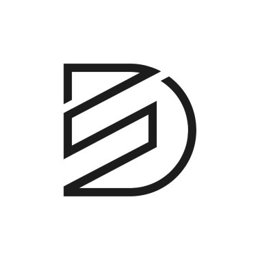 Yaratıcı soyut harf SD logo tasarımı. Bağlı harf ds logo tasarımı.