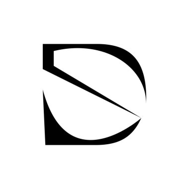 Yaratıcı soyut harf SD logo tasarımı. Bağlı harf ds logo tasarımı.