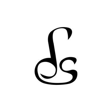Yaratıcı soyut harf SD logo tasarımı. Bağlı harf ds logo tasarımı.