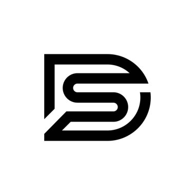 Yaratıcı soyut harf SD logo tasarımı. Bağlı harf ds logo tasarımı.