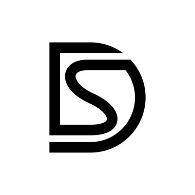 Yaratıcı soyut harf SD logo tasarımı. Bağlı harf ds logo tasarımı.
