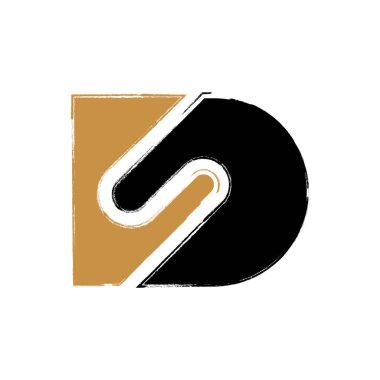 Yaratıcı soyut harf SD logo tasarımı. Bağlı harf ds logo tasarımı.