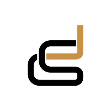 Yaratıcı soyut harf SD logo tasarımı. Bağlı harf ds logo tasarımı.