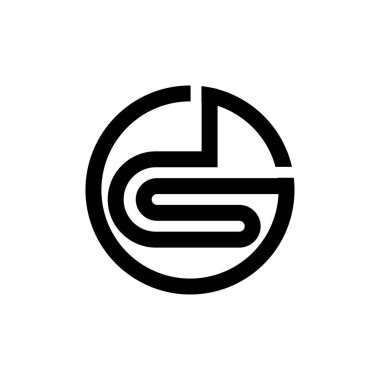 Yaratıcı soyut harf SD logo tasarımı. Bağlı harf ds logo tasarımı.