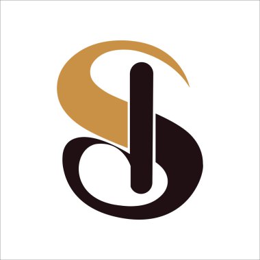 Yaratıcı soyut harf SD logo tasarımı. Bağlı harf ds logo tasarımı.