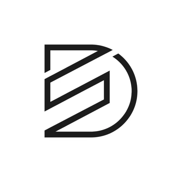 Yaratıcı soyut harf SD logo tasarımı. Bağlı harf ds logo tasarımı.