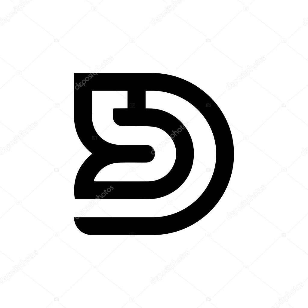 Creative abstract letter sd logo design. Linked letter ds logo design.