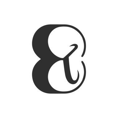 Yaratıcı soyut harf kb logo tasarımı. Bağlı harf bk logo tasarımı.