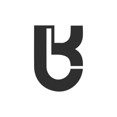 Yaratıcı soyut harf kb logo tasarımı. Bağlı harf bk logo tasarımı.