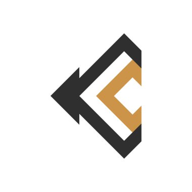 Yaratıcı soyut harf ck logosu tasarımı. Bağlı harf kc logo tasarımı.